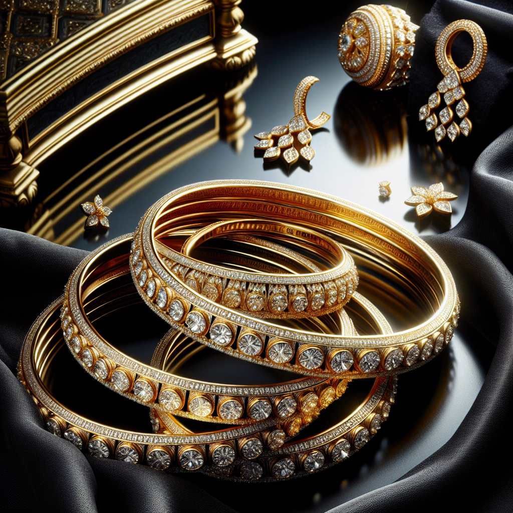 Ratnavali Jewels Brass Gold Plated and American Diamond Bangle Set for Women & Girls (Set of 4)
