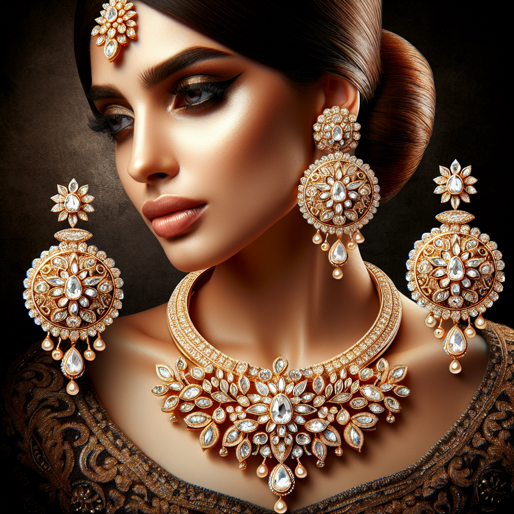 Rubans 22K Gold-Plated Handcrafted Artificial Jewelry Set-Stone Studded with Matching Earrings For Women and Girls โ Perfect for Weddings and Special Occasions