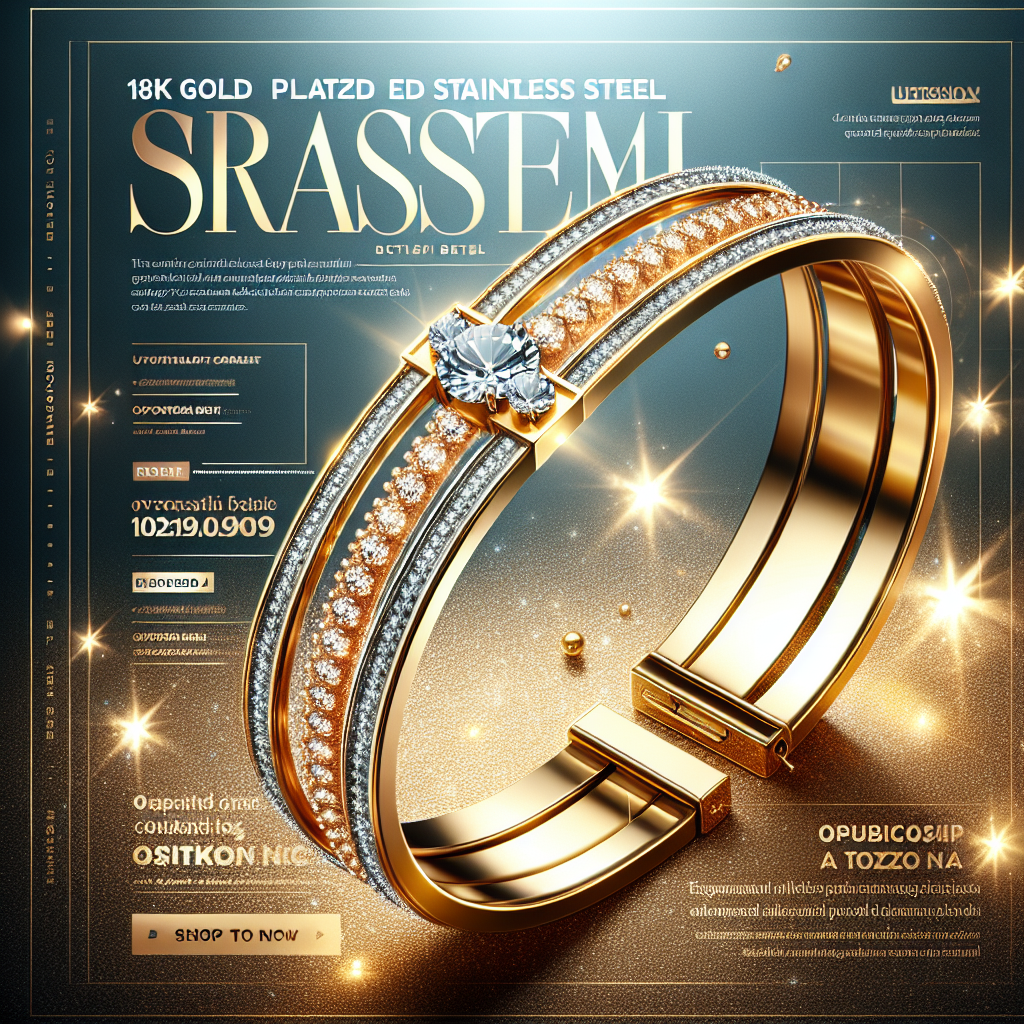 Shining Diva Fashion 18K Gold Plated Stainless Steel Openable Crystal Bracelet | Latest Stylish Cuff Bangle with Cubic Zirconia Stones