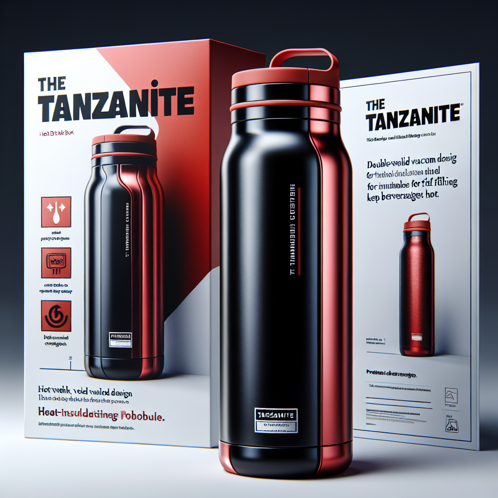 THE TANZANITE Red & Black Colour Stainless Steel Double Wall Vacuum Portability Hot Wide Mouth Water Bottles Steel Insulated Water Bottle Outdoor Water Bottle